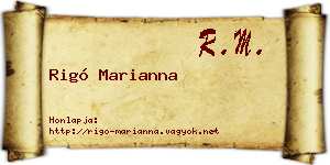 Rigó Marianna névjegykártya